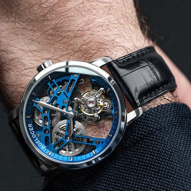 Agelocer on wrist silver/Blue from FiveTo.co.uk