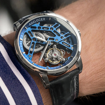 Agelocer on wrist Blue from FiveTo.co.uk