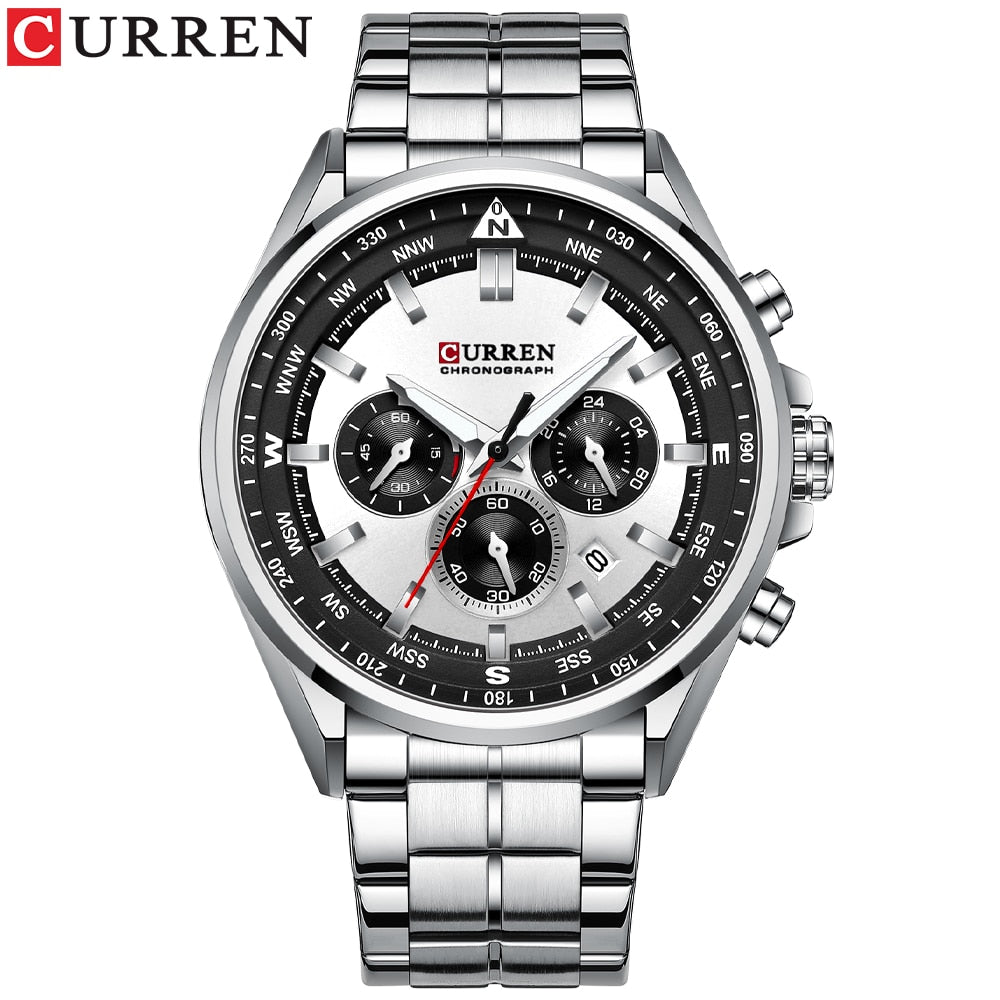 Curren 8399 Stainless Steel Quartz Chronograph.
