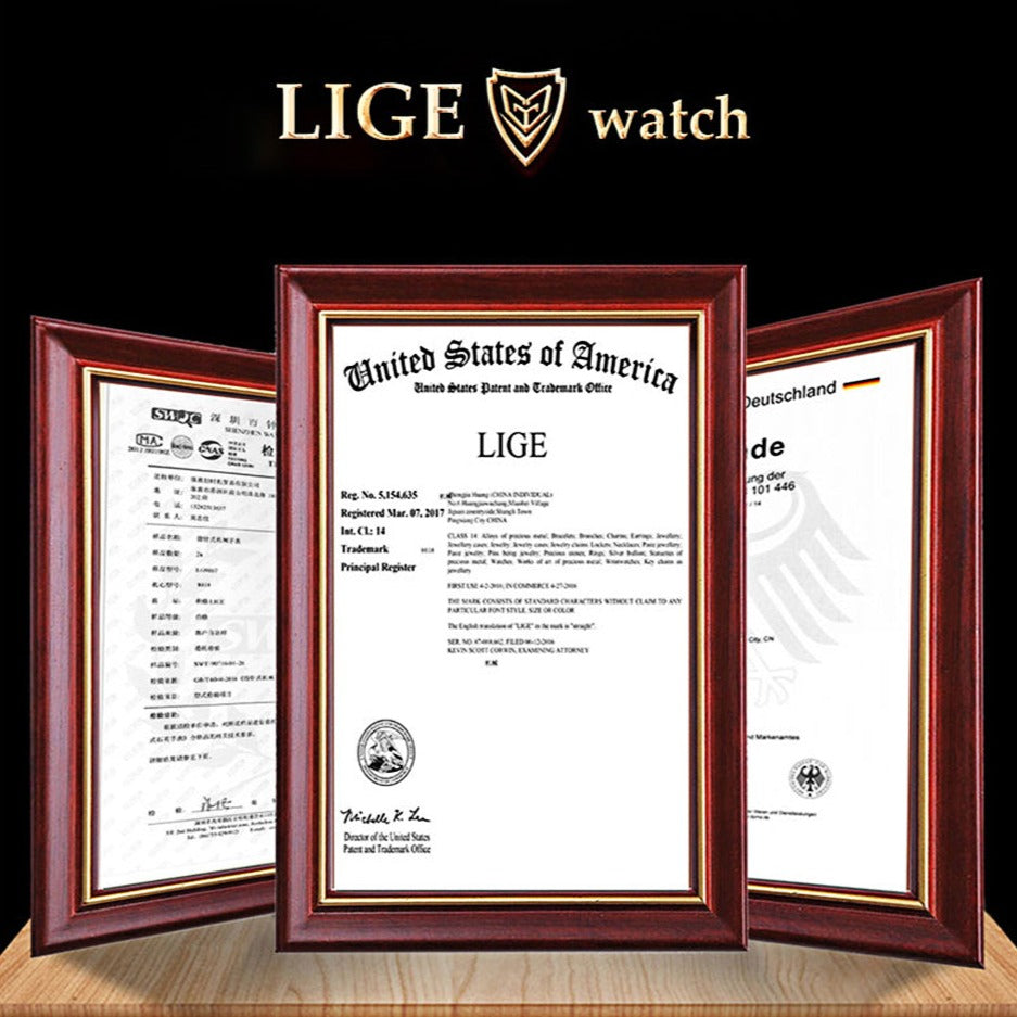 Lige 6801 Automatic Mechanical Sapphire Glass 316L Stainless Steel Watch from FiveTo.co.uk