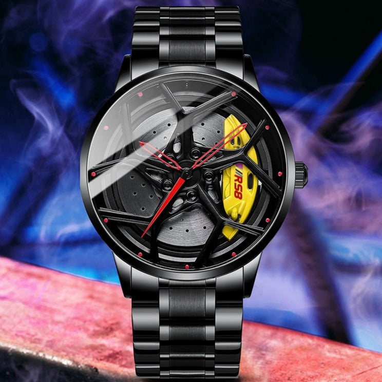 Yellow Nektom Alloy Wheel Rim Style Watch available from FiveTo.co.uk