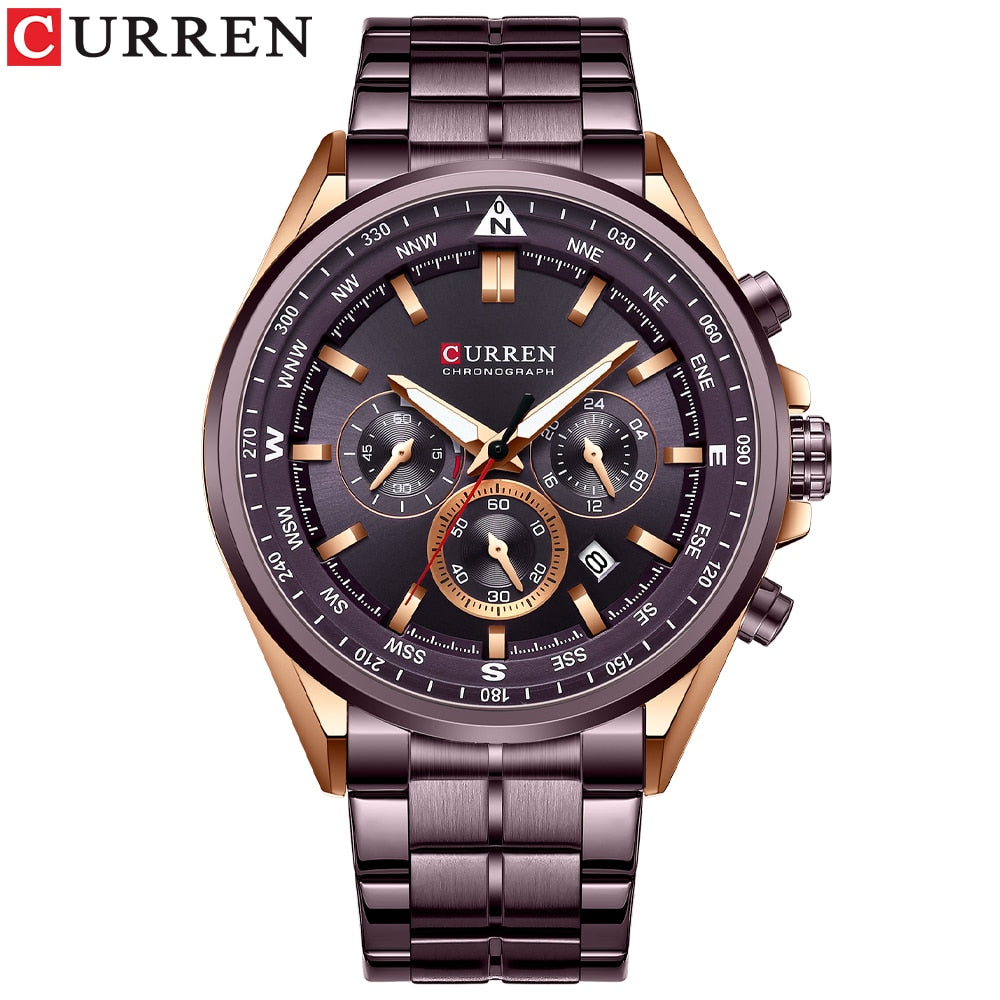 Curren 8399 Stainless Steel Quartz Chronograph.