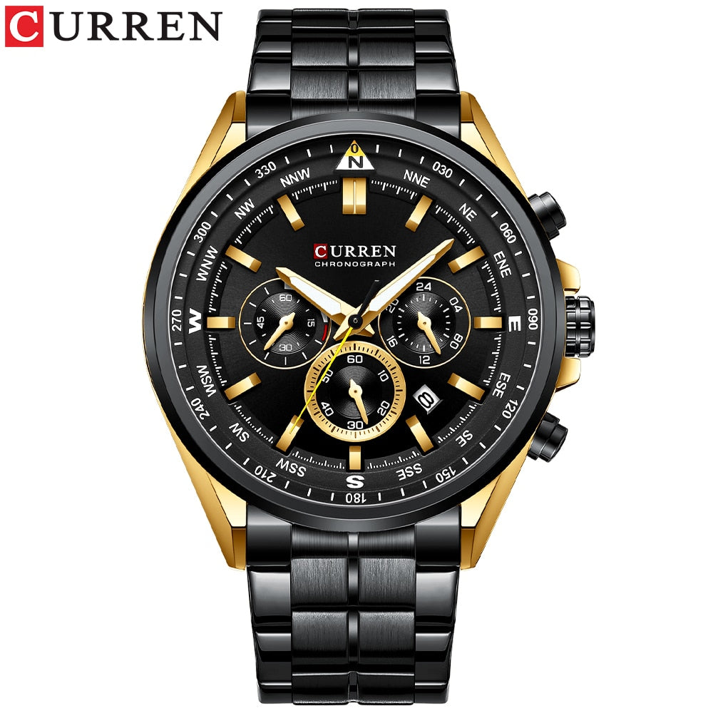Curren 8399 Stainless Steel Quartz Chronograph.