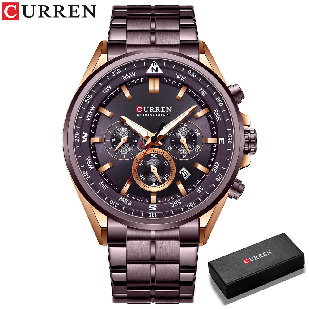 Curren 8399 Stainless Steel Quartz Chronograph.