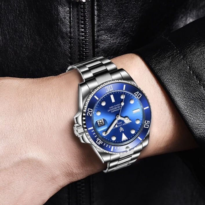 Blue Lige 6801 Automatic Mechanical Sapphire Glass 316L Stainless Steel Watch from FiveTo.co.uk