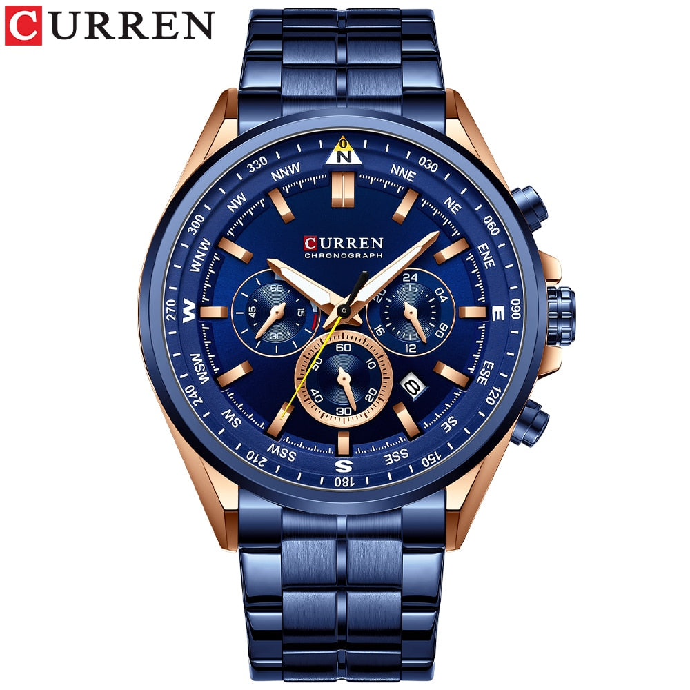 Curren 8399 Stainless Steel Quartz Chronograph.