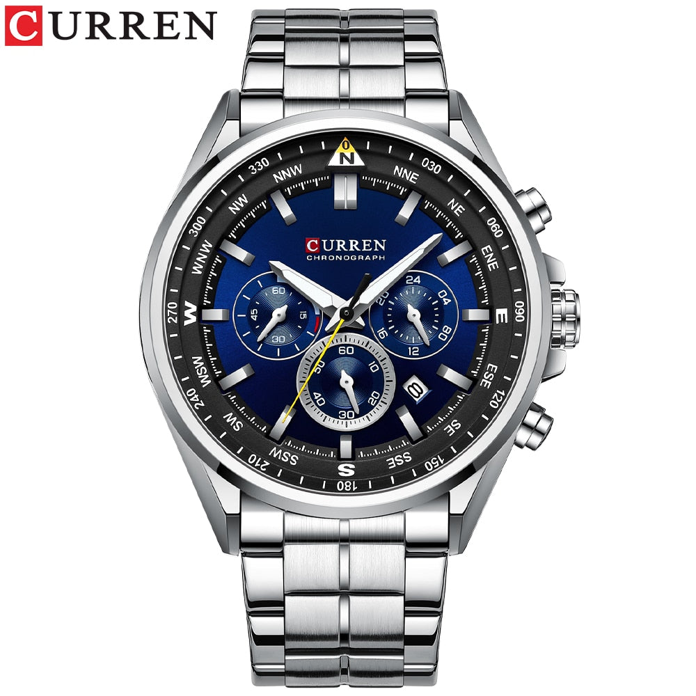Curren 8399 Stainless Steel Quartz Chronograph.