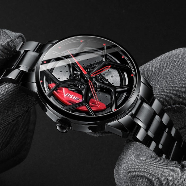 Detail view of Nektom Alloy Wheel Rim Style Watch available from FiveTo.co.uk