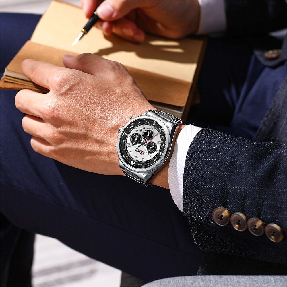 Curren 8399 Stainless Steel Quartz Chronograph.