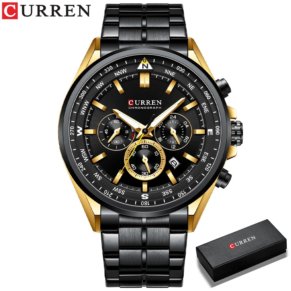 Curren 8399 Stainless Steel Quartz Chronograph.