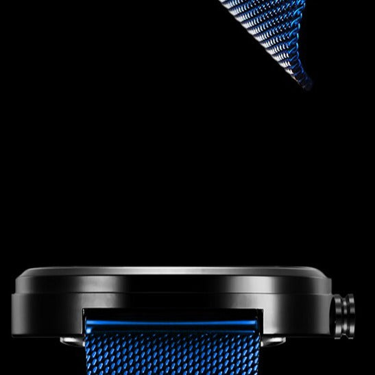 Side view Sinobi 9784 Window View Quartz Watch Stainless, Steel Mesh Strap from fiveto.co.uk