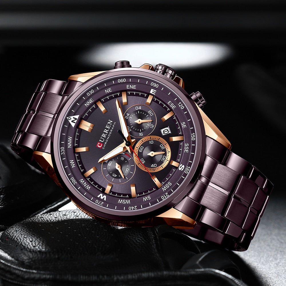 Curren 8399 Stainless Steel Quartz Chronograph.