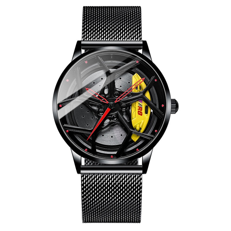 Yellow/Mesh Nektom Alloy Wheel Rim Style Watch available from FiveTo.co.uk