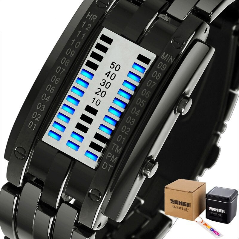 Balck with box Skmei LED Segment Display Watch from fiveto.co.uk