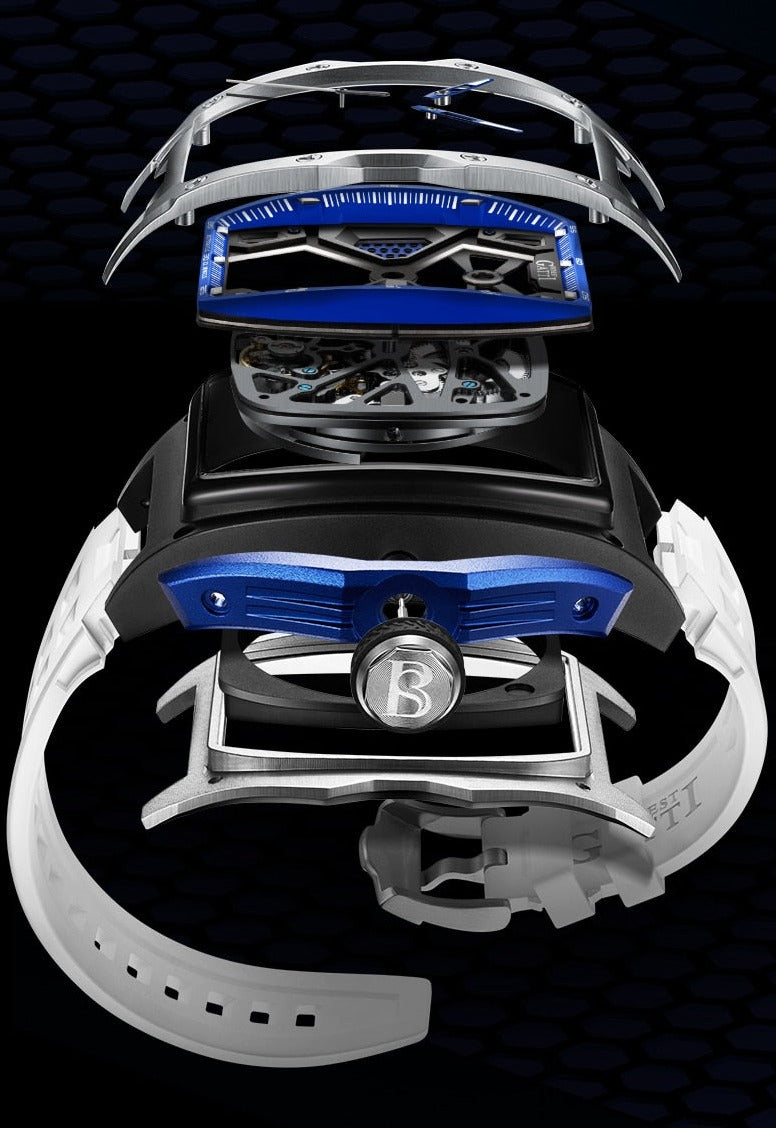 Exploded view Bonest Gatti 5501 Mechanical Stainless Steel Automatic Watch from fiveto.co.uk