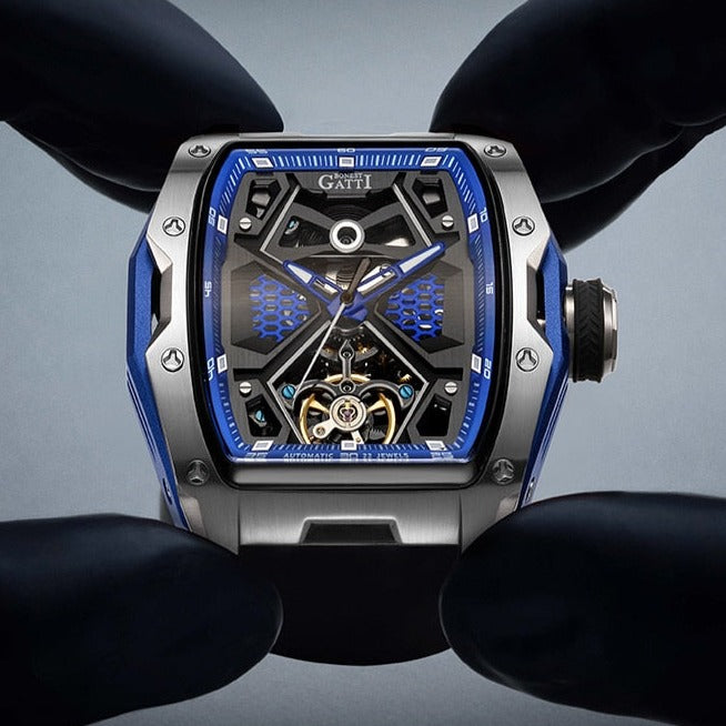 Close Up of Bonest Gatti 5501 Mechanical Stainless Steel Automatic Watch from fiveto.co.uk