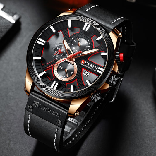 Black Curren Model 8346 Chronograph Quartz watch available from FiveTo.co.uk