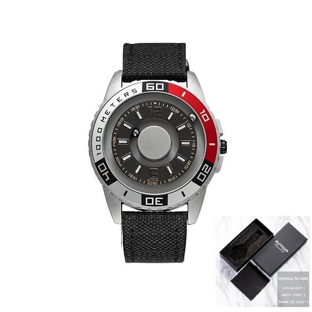 Eutour Model 25 Innovative Magnetic Ball Design Quartz Metal Watch available from FiveTo.co.uk
