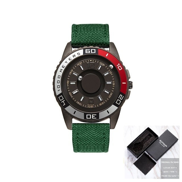 Eutour Model 25 Innovative Magnetic Ball Design Quartz Metal Watch available from FiveTo.co.uk