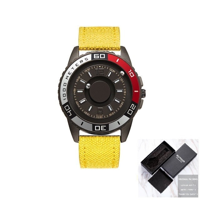 Eutour Model 25 Innovative Magnetic Ball Design Quartz Metal Watch available from FiveTo.co.uk