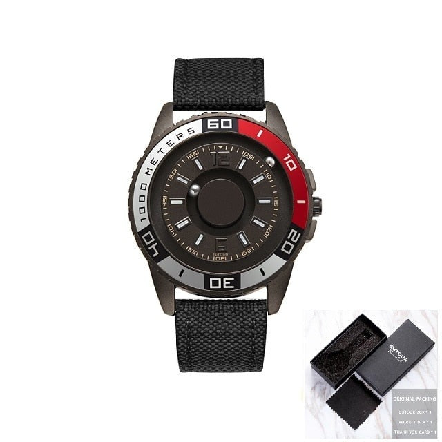Eutour Model 25 Innovative Magnetic Ball Design Quartz Metal Watch available from FiveTo.co.uk