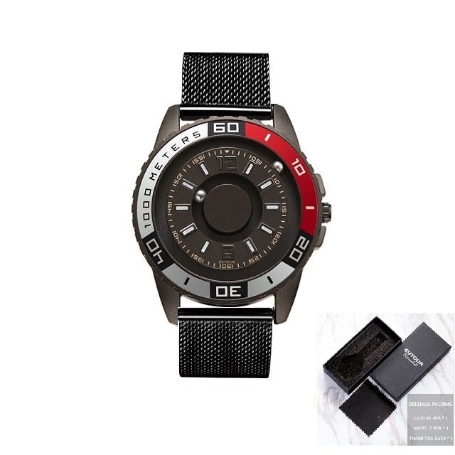 Eutour Model 25 Innovative Magnetic Ball Design Quartz Metal Watch available from FiveTo.co.uk