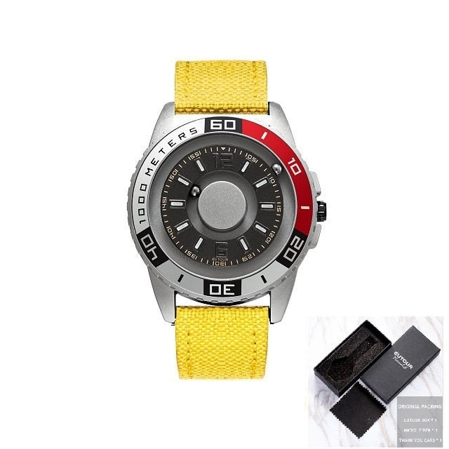Eutour Model 25 Innovative Magnetic Ball Design Quartz Metal Watch available from FiveTo.co.uk