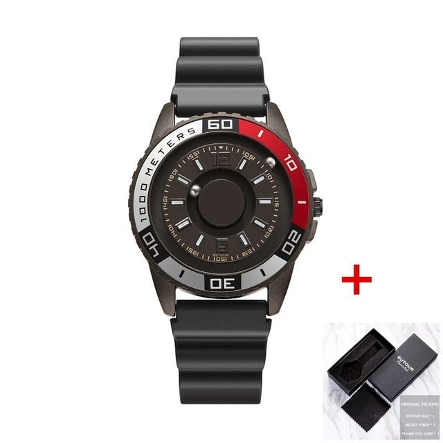Eutour Model 25 Innovative Magnetic Ball Design Quartz Metal Watch available from FiveTo.co.uk