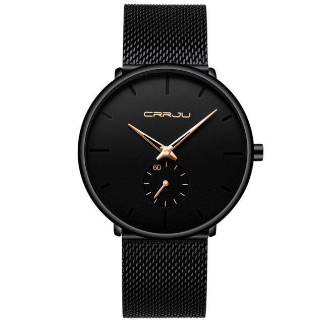 Crrju 2150 Minimalist Ultra Thin Design Quartz Watch available from FiveTo.co.uk