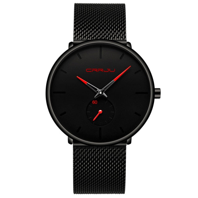 Crrju 2150 Minimalist Ultra Thin Design Quartz Watch available from FiveTo.co.uk