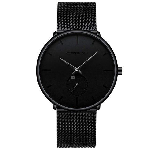 Crrju 2150 Minimalist Ultra Thin Design Quartz Watch available from FiveTo.co.uk