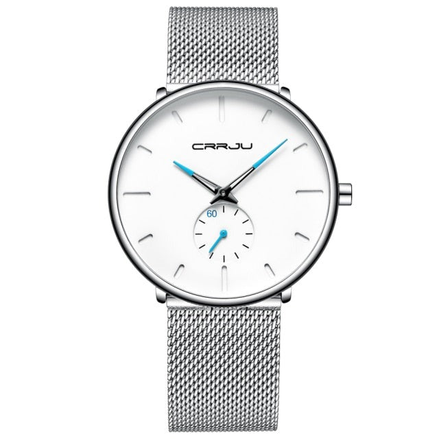 Crrju 2150 Minimalist Ultra Thin Design Quartz Watch available from FiveTo.co.uk