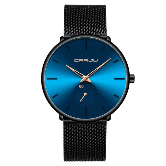 Crrju 2150 Minimalist Ultra Thin Design Quartz Watch available from FiveTo.co.uk
