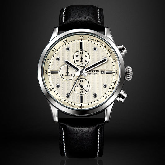 Ochstin Sports Date Quartz Chronograph Leather Strap.