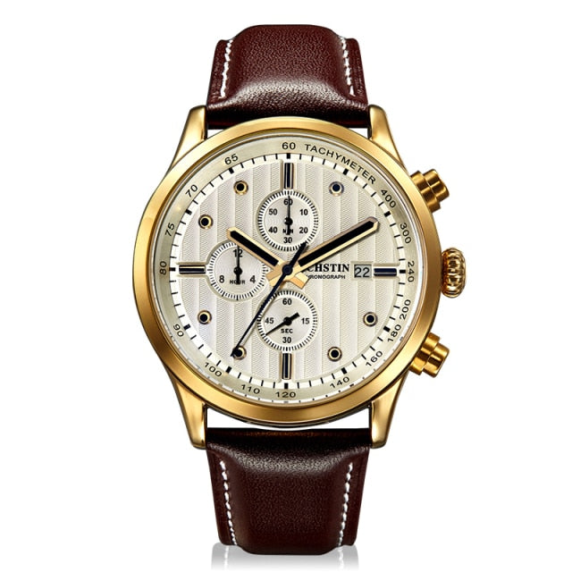 Ochstin Sports Date Quartz Chronograph Leather Strap.
