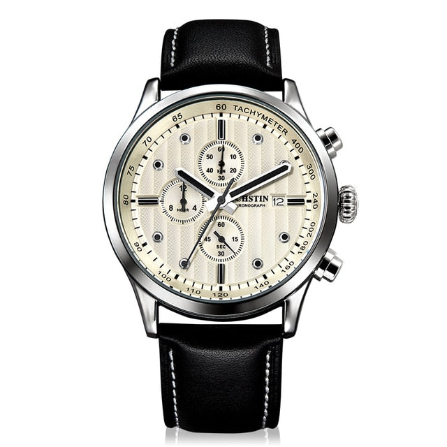 Ochstin Sports Date Quartz Chronograph Leather Strap.