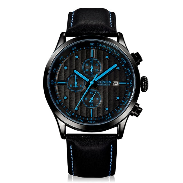 Ochstin Sports Date Quartz Chronograph Leather Strap.