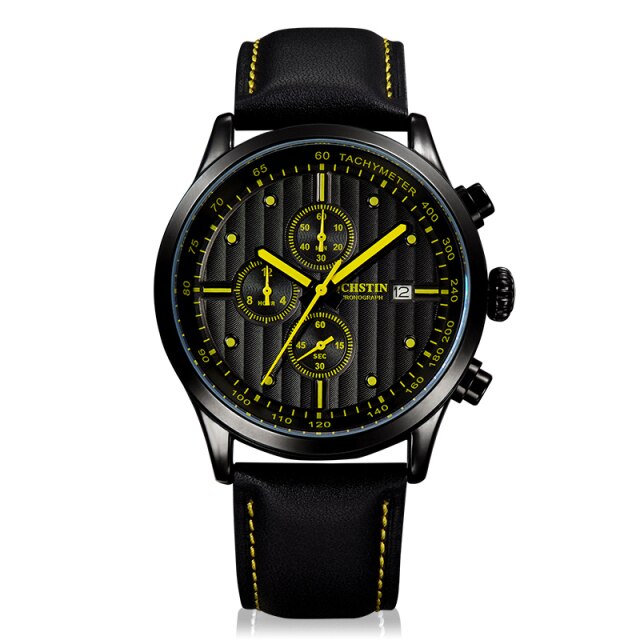 Ochstin Sports Date Quartz Chronograph Leather Strap.