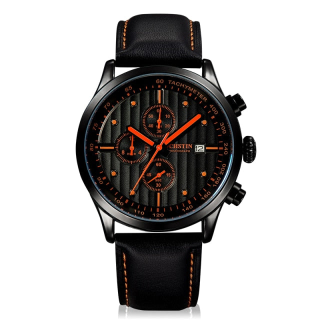 Ochstin Sports Date Quartz Chronograph Leather Strap.