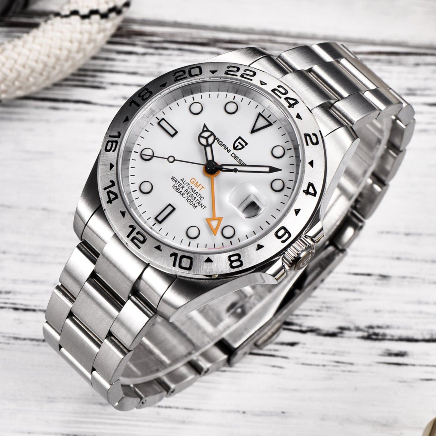 Pagani Design Model 1682 Stainless Steel Automatic Waterproof Mechanical 42m Watch available from FiveTo.co.uk