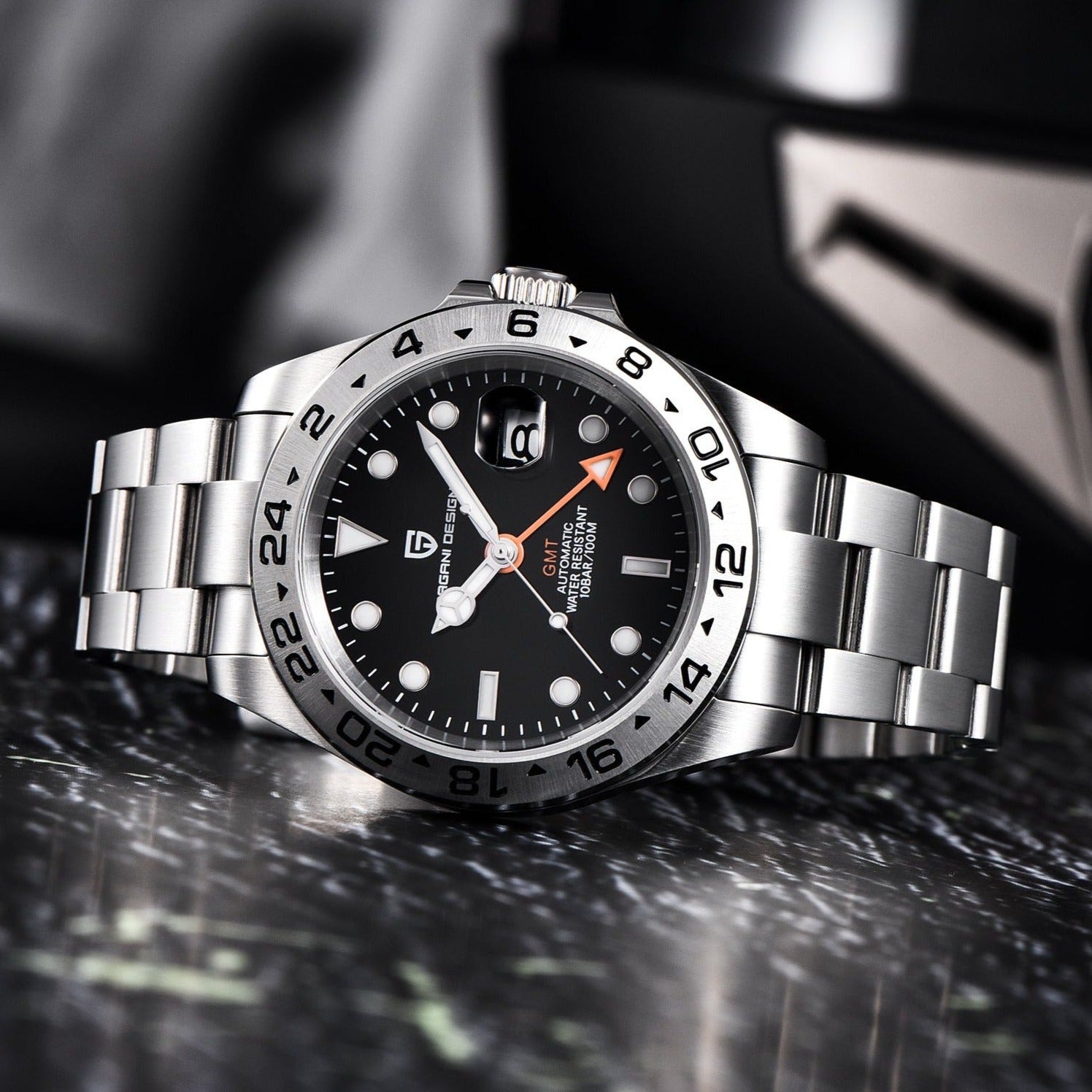 Pagani Design Model 1682 Stainless Steel Automatic Waterproof Mechanical 42m Watch available from FiveTo.co.uk