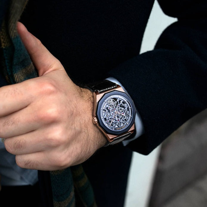Agelocer Model 6001 Skeleton Mechanical watch from FiveTo.co.uk