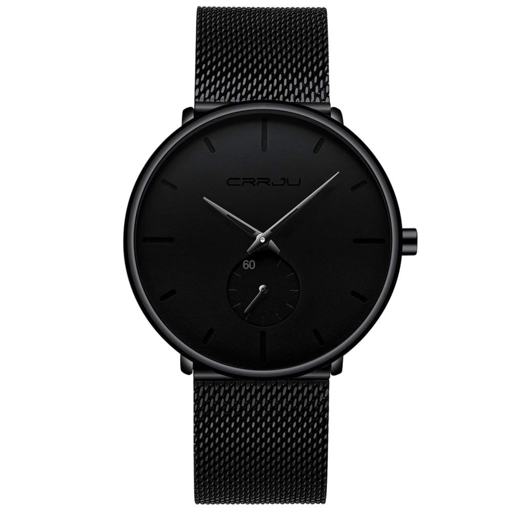 Crrju 2150 Minimalist Ultra Thin Design Quartz Watch available from FiveTo.co.uk
