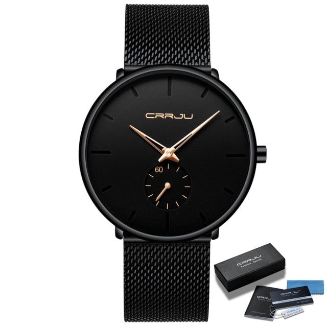 Bronze Hands Crrju 2150 Minimalist Ultra Thin Design Quartz Watch available from FiveTo.co.uk