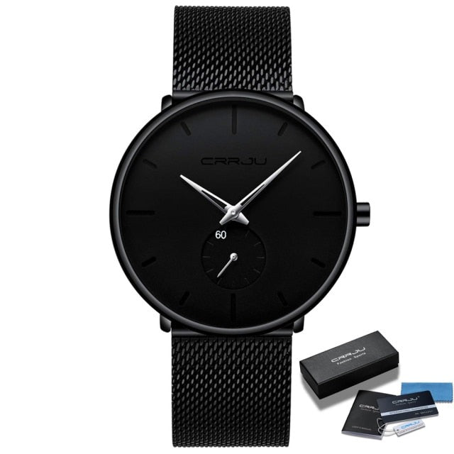 Silver Hands Crrju 2150 Minimalist Ultra Thin Design Quartz Watch available from FiveTo.co.uk