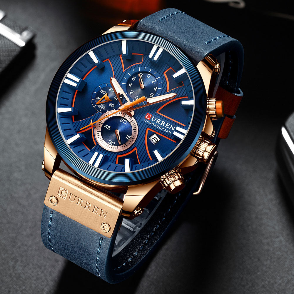 Blue Curren Model 8346 Chronograph Quartz watch available from FiveTo.co.uk