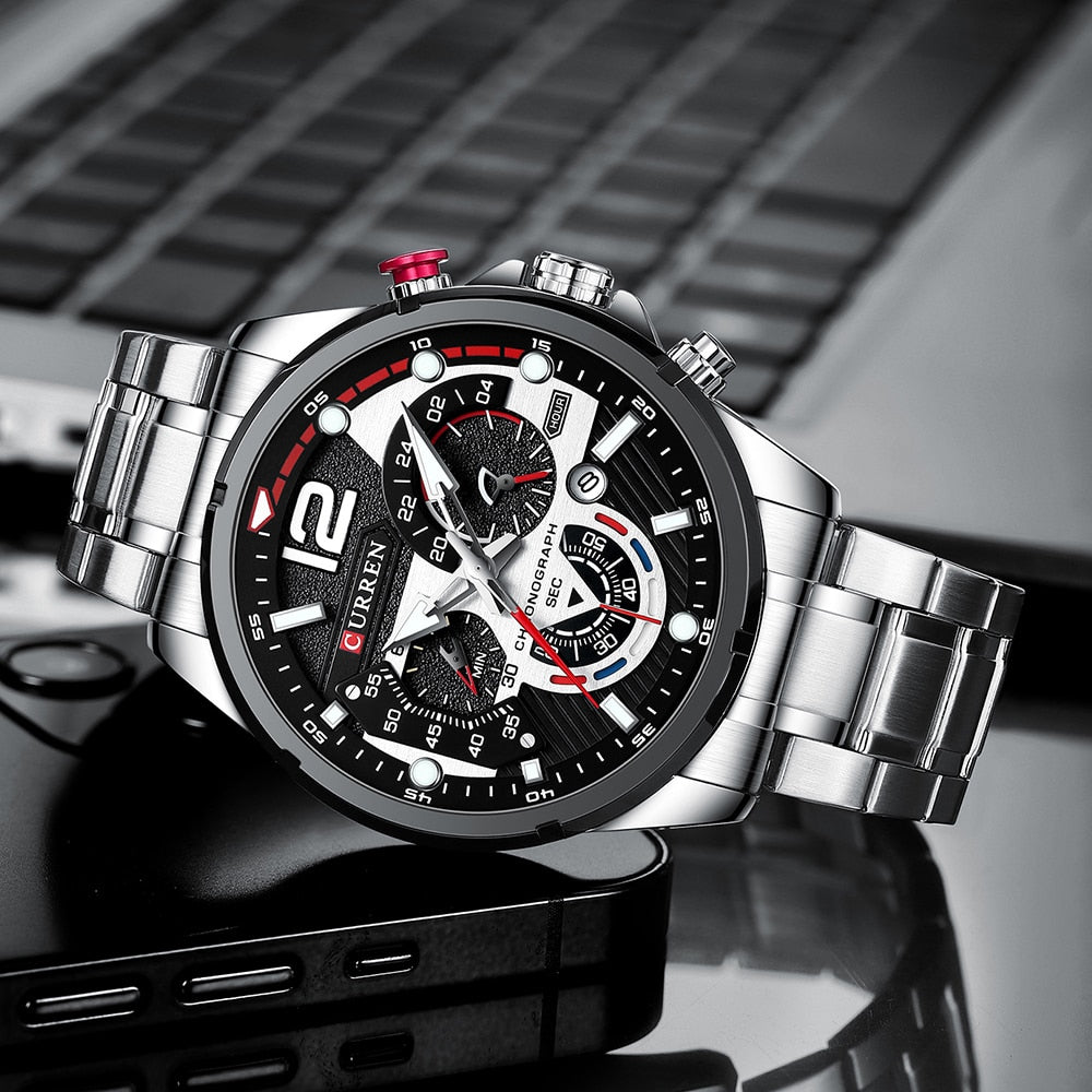 Curren Model 8395 Stainless Steel Sport Quartz Chronograph from FiveTo.co.uk