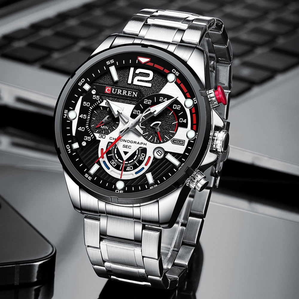 Curren Model 8395 Stainless Steel Sport Quartz Chronograph from FiveTo.co.uk