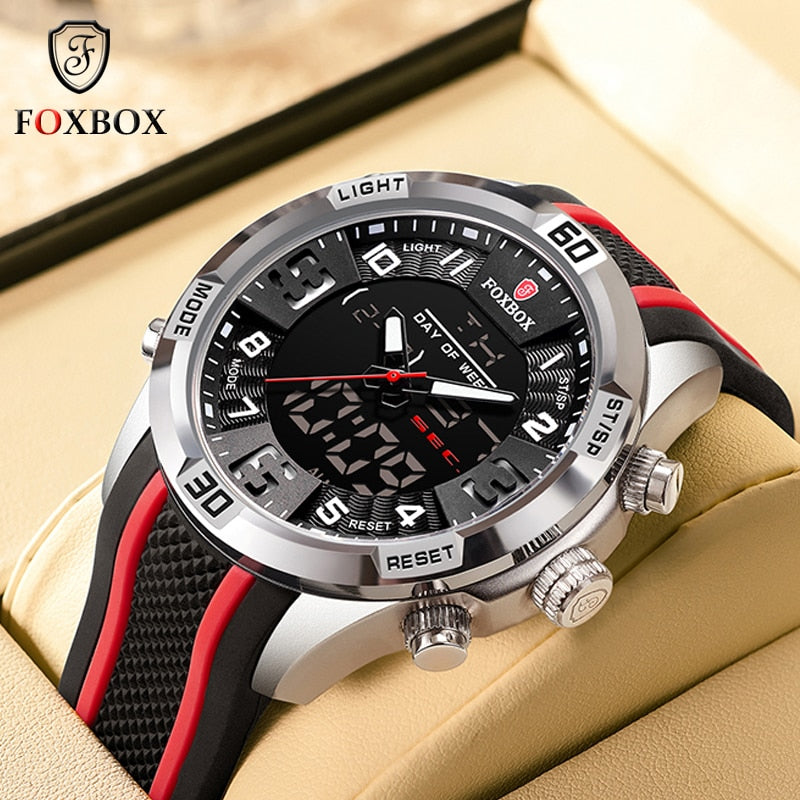 Foxbox Model 0004 Stainless Steel Quartz Stop Watch available from FiveTo.co.uk