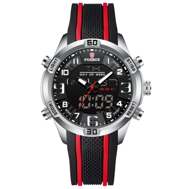 Foxbox Model 0004 Stainless Steel Quartz Stop Watch available from FiveTo.co.uk